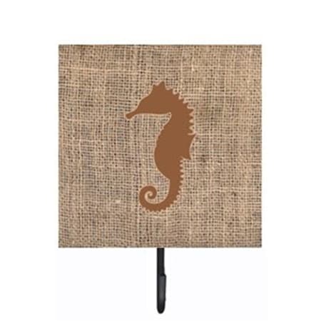Carolines Treasures Sea Horse Burlap and Brown Leash Or Key Holder BB1018-BL-BN-SH4